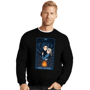 Daily_Deal_Shirts Crewneck Sweater, Unisex / Small / Black Tarot Ghibli The Lovers