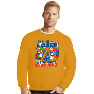 Daily_Deal_Shirts Crewneck Sweater, Unisex / Small / Gold Plumbing Time