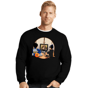 Daily_Deal_Shirts Crewneck Sweater, Unisex / Small / Black VCR And Relax