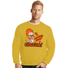Load image into Gallery viewer, Shirts Crewneck Sweater, Unisex / Small / Gold Leaning Power Of Cheeza