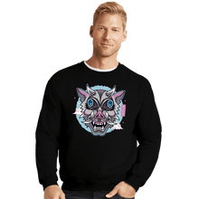 Load image into Gallery viewer, Shirts Crewneck Sweater, Unisex / Small / Black Boar Oni Mask
