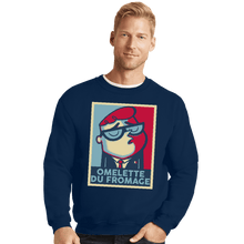 Load image into Gallery viewer, Shirts Crewneck Sweater, Unisex / Small / Navy Omlette Du Fromage