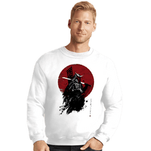 Load image into Gallery viewer, Shirts Crewneck Sweater, Unisex / Small / White Mandalorian Samurai