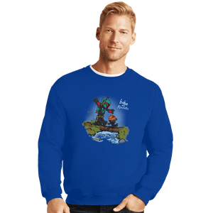 Shirts Crewneck Sweater, Unisex / Small / Royal Blue Boba And Fennec