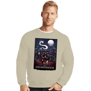 Daily_Deal_Shirts Crewneck Sweater, Unisex / Small / Sand Visit The Bathhouse