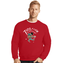 Load image into Gallery viewer, Shirts Crewneck Sweater, Unisex / Small / Red Toss A Coin Pilgrim