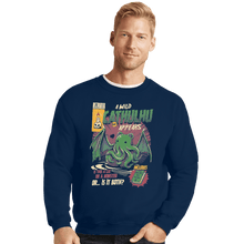 Load image into Gallery viewer, Shirts Crewneck Sweater, Unisex / Small / Navy Cathulhu