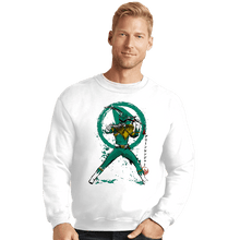 Load image into Gallery viewer, Daily_Deal_Shirts Crewneck Sweater, Unisex / Small / White Green Ranger Sumi-e
