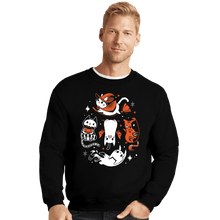 Load image into Gallery viewer, Daily_Deal_Shirts Crewneck Sweater, Unisex / Small / Black Spooky Kitty Crew