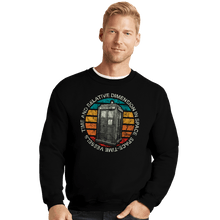 Load image into Gallery viewer, Daily_Deal_Shirts Crewneck Sweater, Unisex / Small / Black Vintage Tardis 1963