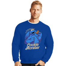 Load image into Gallery viewer, Daily_Deal_Shirts Crewneck Sweater, Unisex / Small / Royal Blue Cookie Monster Doll