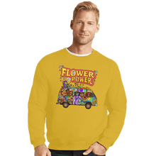 Load image into Gallery viewer, Last_Chance_Shirts Crewneck Sweater, Unisex / Small / Gold Flower Power