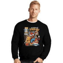 Load image into Gallery viewer, Shirts Crewneck Sweater, Unisex / Small / Black Spider-Cat