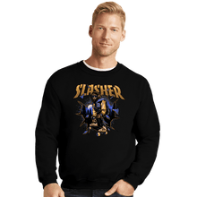 Load image into Gallery viewer, Daily_Deal_Shirts Crewneck Sweater, Unisex / Small / Black Wolf Slasher