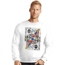 Load image into Gallery viewer, Shirts Crewneck Sweater, Unisex / Small / White Quinn of Clubs