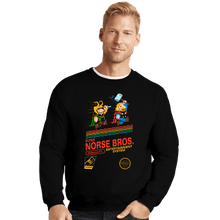 Load image into Gallery viewer, Secret_Shirts Crewneck Sweater, Unisex / Small / Black Super Norse Bros