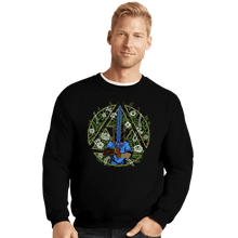 Load image into Gallery viewer, Daily_Deal_Shirts Crewneck Sweater, Unisex / Small / Black Warrior In The Forest
