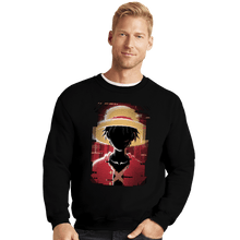 Load image into Gallery viewer, Shirts Crewneck Sweater, Unisex / Small / Black Glitch Luffy