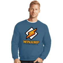 Load image into Gallery viewer, Secret_Shirts Crewneck Sweater, Unisex / Small / Indigo Blue Winamp XP