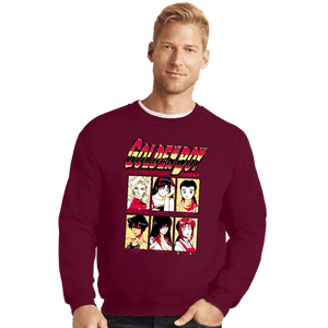 Daily_Deal_Shirts Crewneck Sweater, Unisex / Small / Maroon Golden Boy