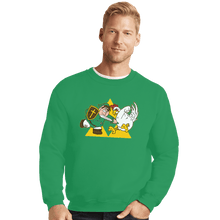 Load image into Gallery viewer, Shirts Crewneck Sweater, Unisex / Small / Irish Green Hylian Guy