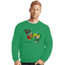 Load image into Gallery viewer, Secret_Shirts Crewneck Sweater, Unisex / Small / Irish Green Triforce Gag