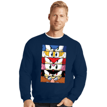 Load image into Gallery viewer, Daily_Deal_Shirts Crewneck Sweater, Unisex / Small / Navy Sonic Eyes