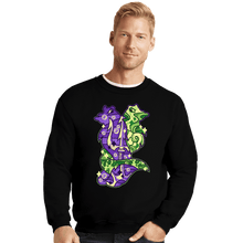 Load image into Gallery viewer, Shirts Crewneck Sweater, Unisex / Small / Black Magical Silhouettes - Flotsam and Jetsam