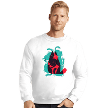 Load image into Gallery viewer, Shirts Crewneck Sweater, Unisex / Small / White Cat Shapes