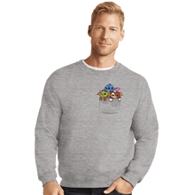 Load image into Gallery viewer, Shirts Crewneck Sweater, Unisex / Small / Sports Grey Kawaii Pocket