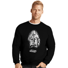 Load image into Gallery viewer, Daily_Deal_Shirts Crewneck Sweater, Unisex / Small / Black Glow In The Dark Michael
