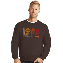 Load image into Gallery viewer, Daily_Deal_Shirts Crewneck Sweater, Unisex / Small / Dark Chocolate Raccoon City 1996