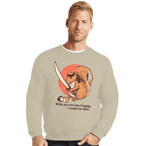 Daily_Deal_Shirts Crewneck Sweater, Unisex / Small / Sand Squirrel Blade