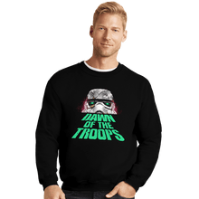 Load image into Gallery viewer, Daily_Deal_Shirts Crewneck Sweater, Unisex / Small / Black Dawn Of The Troops