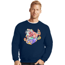 Load image into Gallery viewer, Shirts Crewneck Sweater, Unisex / Small / Navy Magical Silhouettes - Flounder