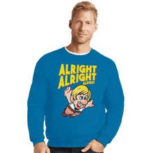 Load image into Gallery viewer, Shirts Crewneck Sweater, Unisex / Small / Sapphire Super Alright Bros.