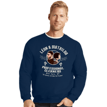 Load image into Gallery viewer, Secret_Shirts Crewneck Sweater, Unisex / Small / Navy Leon Mathilda Professional Cleaners