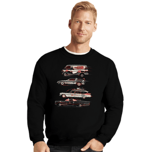 Daily_Deal_Shirts Crewneck Sweater, Unisex / Small / Black Race To Save The Day