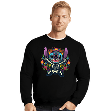 Load image into Gallery viewer, Daily_Deal_Shirts Crewneck Sweater, Unisex / Small / Black Stiched Calavera