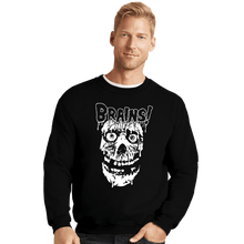 Load image into Gallery viewer, Daily_Deal_Shirts Crewneck Sweater, Unisex / Small / Black More Brains!