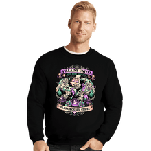 Load image into Gallery viewer, Daily_Deal_Shirts Crewneck Sweater, Unisex / Small / Black Villains Unite Cruella