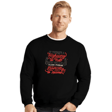 Load image into Gallery viewer, Secret_Shirts Crewneck Sweater, Unisex / Small / Black Faster to Hell than Heaven