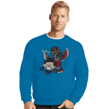 Load image into Gallery viewer, Shirts Crewneck Sweater, Unisex / Small / Sapphire Bucky And Sam
