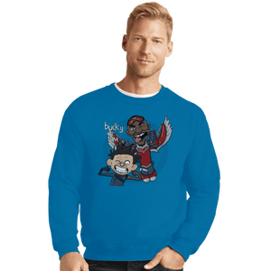 Shirts Crewneck Sweater, Unisex / Small / Sapphire Bucky And Sam