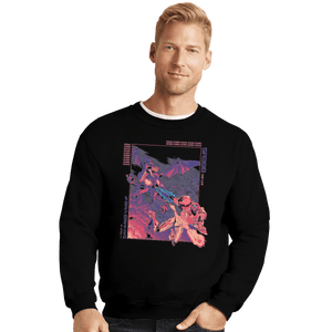 Shirts Crewneck Sweater, Unisex / Small / Black Burning The Night