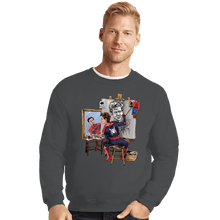 Load image into Gallery viewer, Daily_Deal_Shirts Crewneck Sweater, Unisex / Small / Charcoal Spidey Portrait
