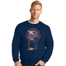 Load image into Gallery viewer, Daily_Deal_Shirts Crewneck Sweater, Unisex / Small / Navy Space Cowboy Contemplation