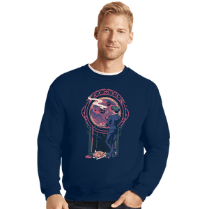Daily_Deal_Shirts Crewneck Sweater, Unisex / Small / Navy Space Cowboy Contemplation