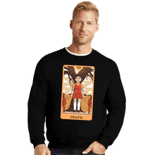 Load image into Gallery viewer, Daily_Deal_Shirts Crewneck Sweater, Unisex / Small / Black Tarot Squid Game Death
