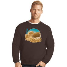 Load image into Gallery viewer, Daily_Deal_Shirts Crewneck Sweater, Unisex / Small / Dark Chocolate The Great Wave off Arrakis